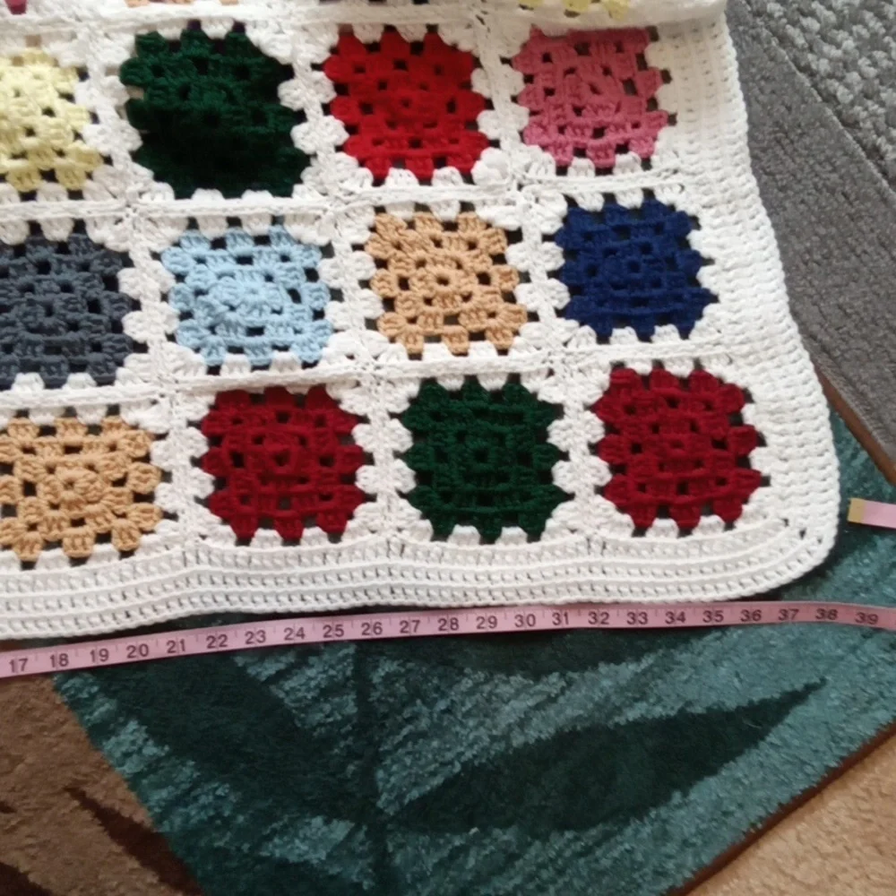Colorful Crochet Handmade Square Throwblanket 60X 37